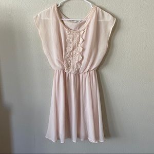 pale pink chiffon dress